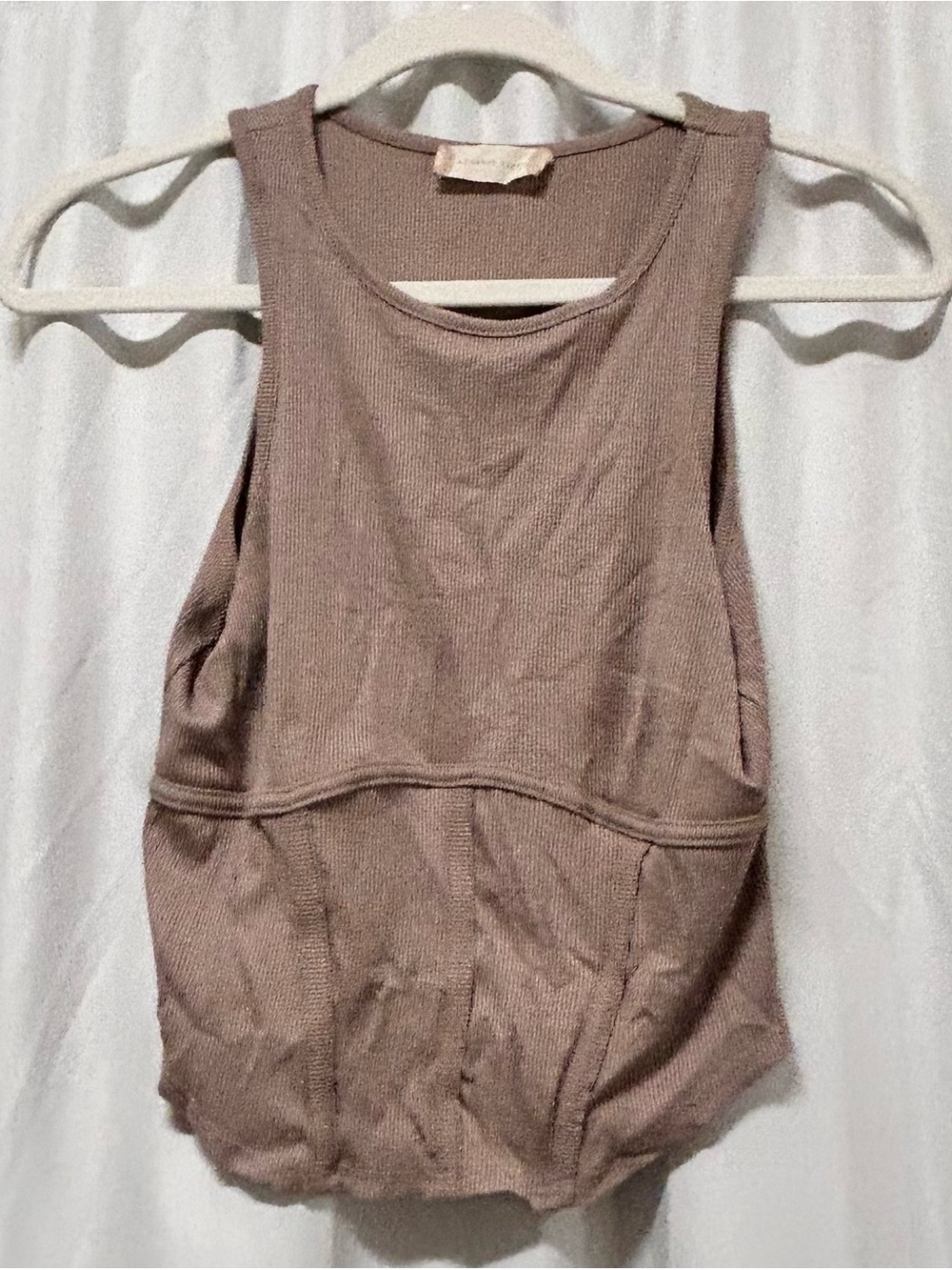 Altar'd State Sleeveless Ribbed Tank in Mauve Taupe